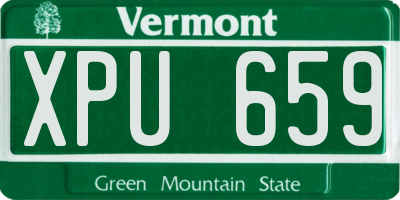 VT license plate XPU659