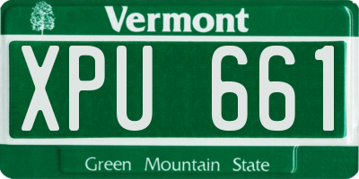 VT license plate XPU661