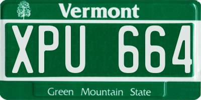 VT license plate XPU664
