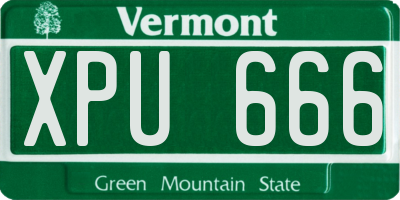 VT license plate XPU666