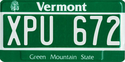 VT license plate XPU672