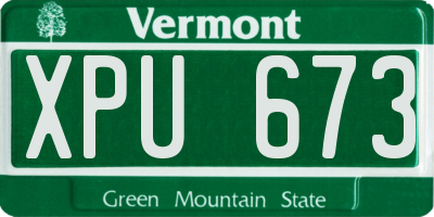 VT license plate XPU673