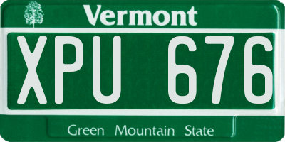 VT license plate XPU676