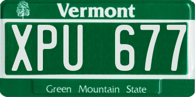VT license plate XPU677