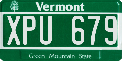 VT license plate XPU679