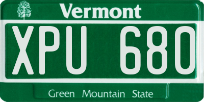 VT license plate XPU680