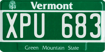 VT license plate XPU683