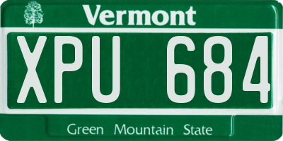 VT license plate XPU684