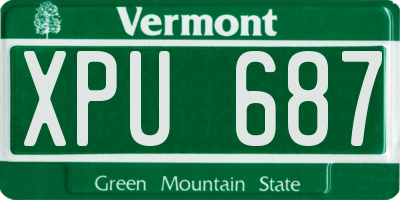 VT license plate XPU687