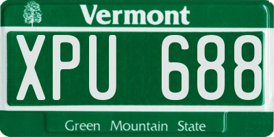VT license plate XPU688