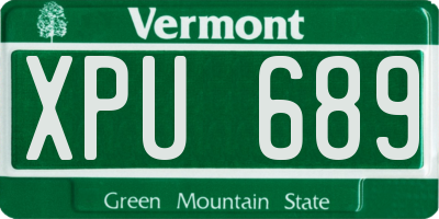 VT license plate XPU689