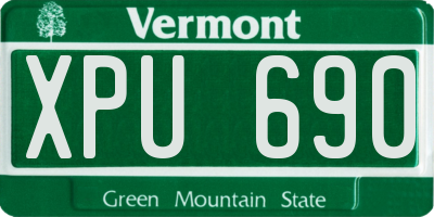 VT license plate XPU690