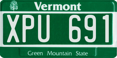 VT license plate XPU691