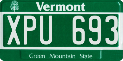 VT license plate XPU693