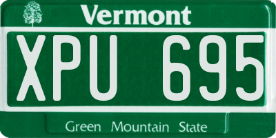 VT license plate XPU695
