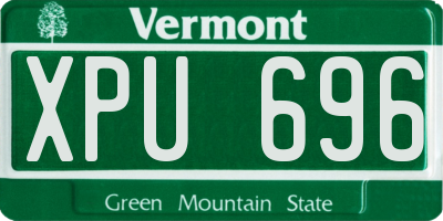 VT license plate XPU696