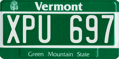 VT license plate XPU697