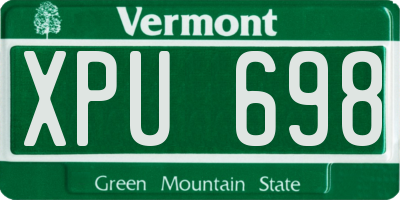 VT license plate XPU698