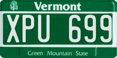 VT license plate XPU699