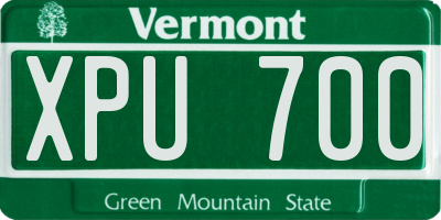 VT license plate XPU700