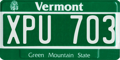 VT license plate XPU703