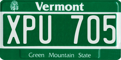 VT license plate XPU705