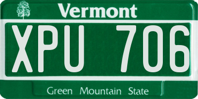 VT license plate XPU706