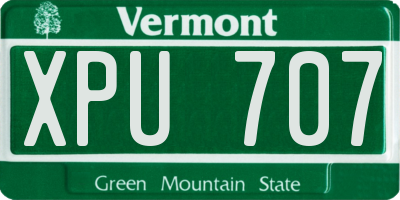 VT license plate XPU707