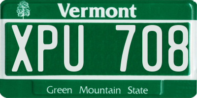 VT license plate XPU708