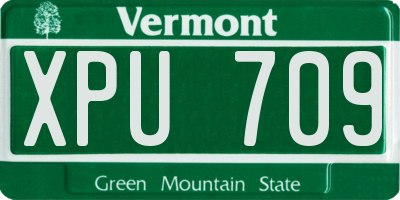 VT license plate XPU709