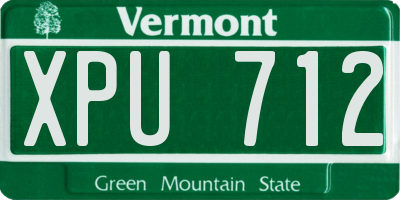 VT license plate XPU712