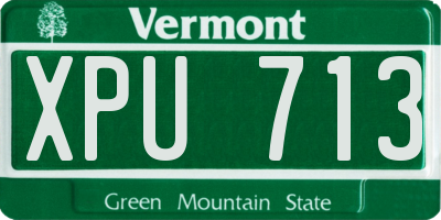 VT license plate XPU713