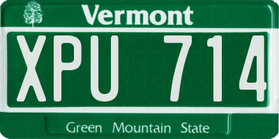 VT license plate XPU714