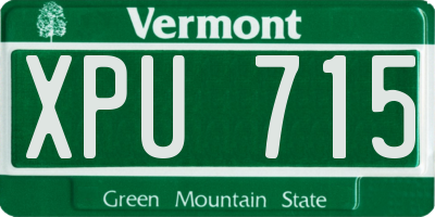 VT license plate XPU715