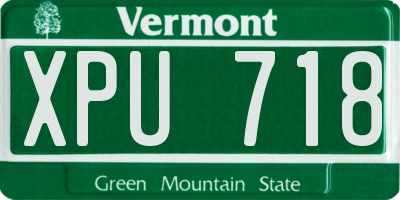 VT license plate XPU718