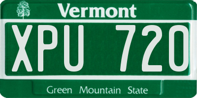 VT license plate XPU720