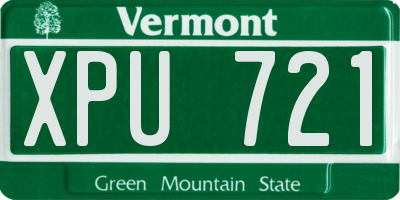 VT license plate XPU721