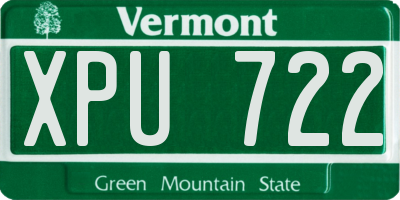 VT license plate XPU722