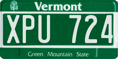 VT license plate XPU724