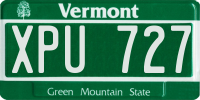 VT license plate XPU727