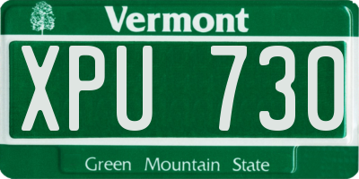 VT license plate XPU730