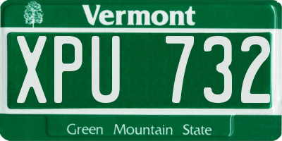 VT license plate XPU732