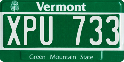 VT license plate XPU733