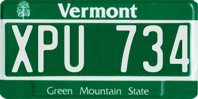 VT license plate XPU734