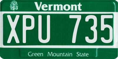 VT license plate XPU735