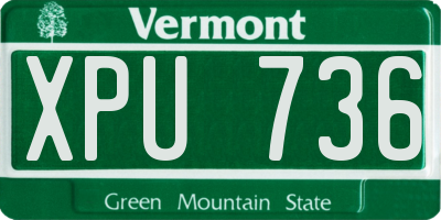 VT license plate XPU736