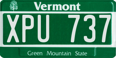 VT license plate XPU737