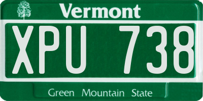 VT license plate XPU738