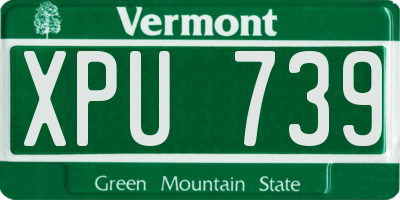 VT license plate XPU739