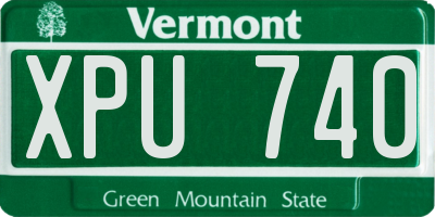 VT license plate XPU740
